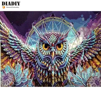 

DIADIY 5D DIY Daimond Painting Cross-stitch Colorful Owl 3D Diamond Painting Full Rhinestones Paintings Embroidery Gift Stickers