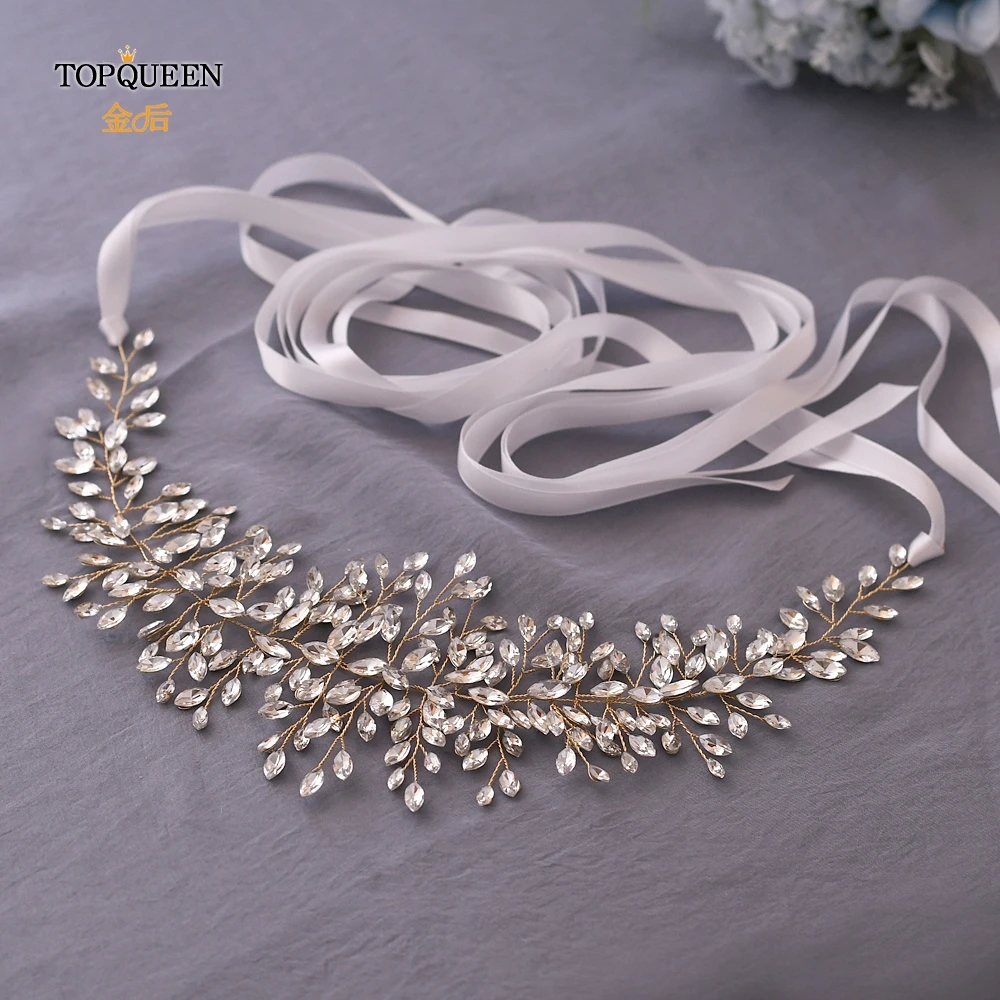 TOPQUEEN SH237-G, Золотое свадебное платье, ремень, Блестящие ремни, свадебное платье, пояс и пояс, свадебный пояс, стразы, ремень, официальный пояс
