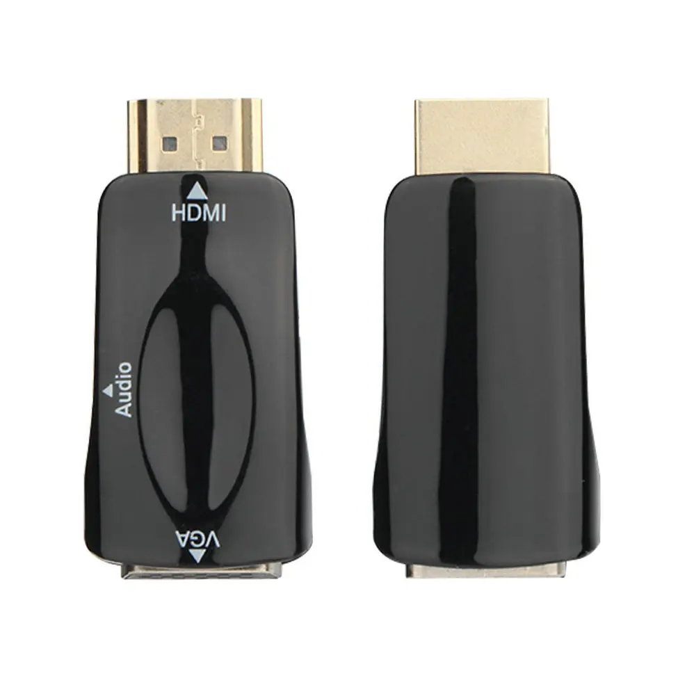 HDMI мужчина к вставной конвертер для VGA коробка адаптер с аудио кабель для ПК HDTV+ 3,5 мм аудиокабель AV для ПК черный белый