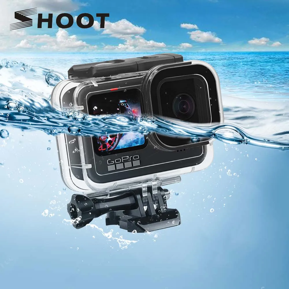SHOOT-funda carcasa impermeable para GoPro Hero 9, 60M, cubierta protectora para buceo, accesorios para Go Pro 9