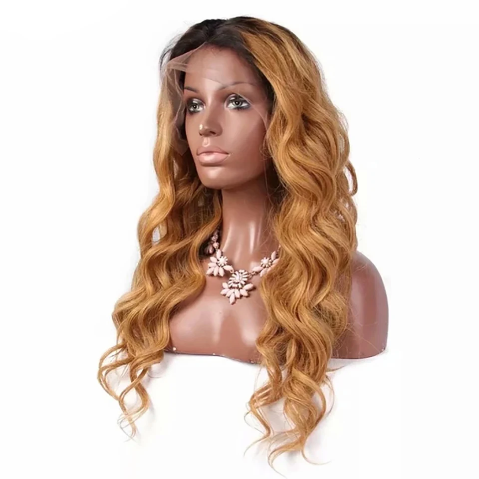 BAISI#1B/#27 Малайзийский свободный волнистый парик на кружеве с предварительно выщипанными природными волосами человеческие волосы парики для черных женщин