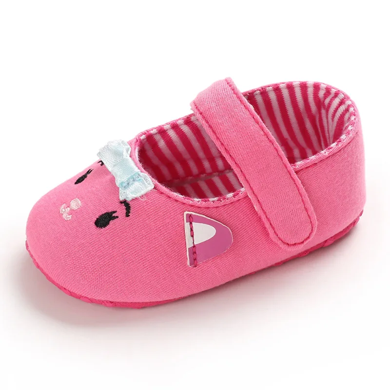 Обувь для новорожденных с милым рисунком из искусственной кожи; обувь для новорожденных девочек; обувь для маленьких девочек; обувь для малышей на нескользящей мягкой подошве; обувь для маленьких девочек - Цвет: rose