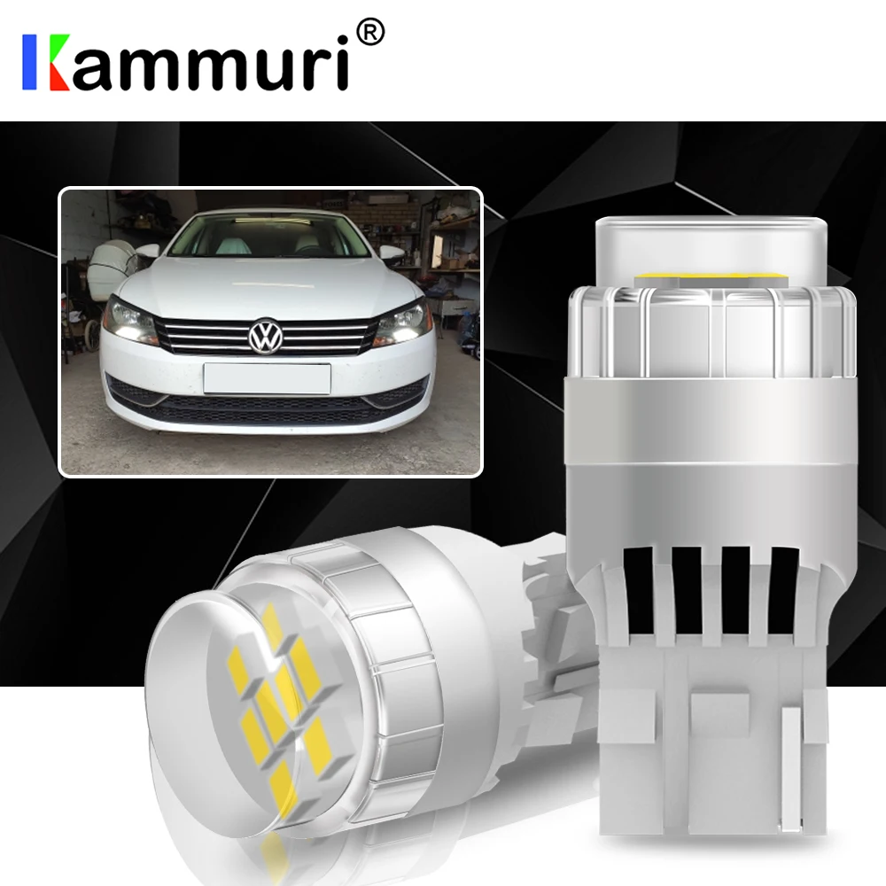 KAMMURI Canbus без ошибок Белый светодиодный 20 W21W 7440 Светодиодная лампа для 2012-2016 VW