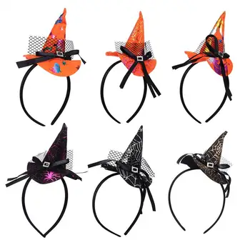 

6pcs Halloween Headdress Interesting Funny Cosplay Headdress Halloween Headbnad Witch Hair Hoop Witch Costume for Masquerade