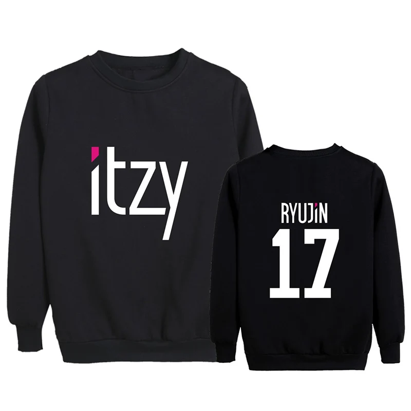 Kpop ITZY YUNA RYUJIN CHAERYEONG LIA YEJI толстовки с круглым вырезом Топы с длинными рукавами пуловеры толстовка PT1071