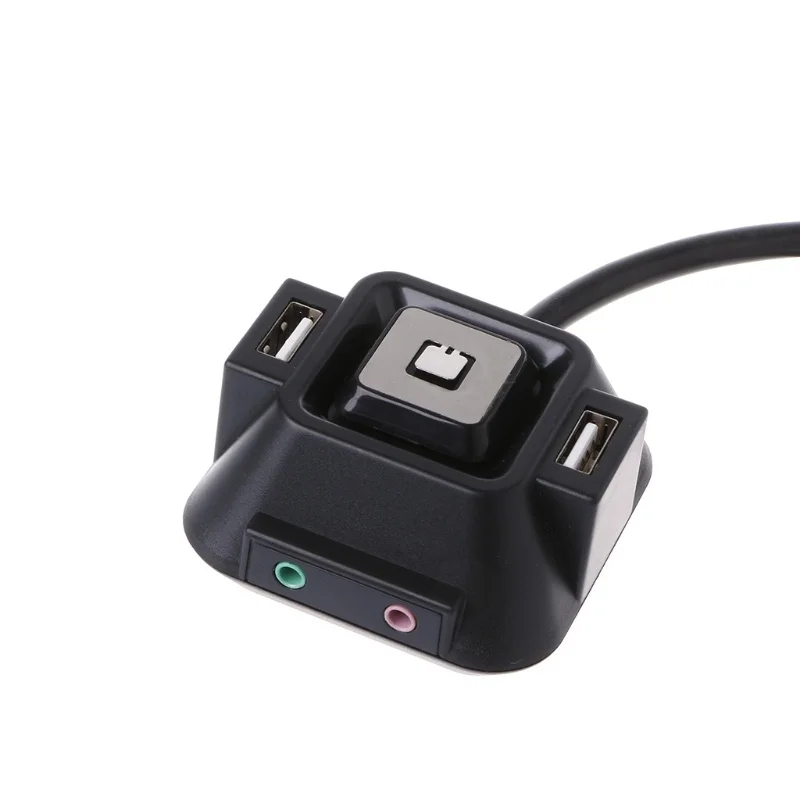 

DHL 20pcs New Desktop Computer PC Case Power Supply on/off Reset HDD Push Button Switch Cables Double USB Double Audio