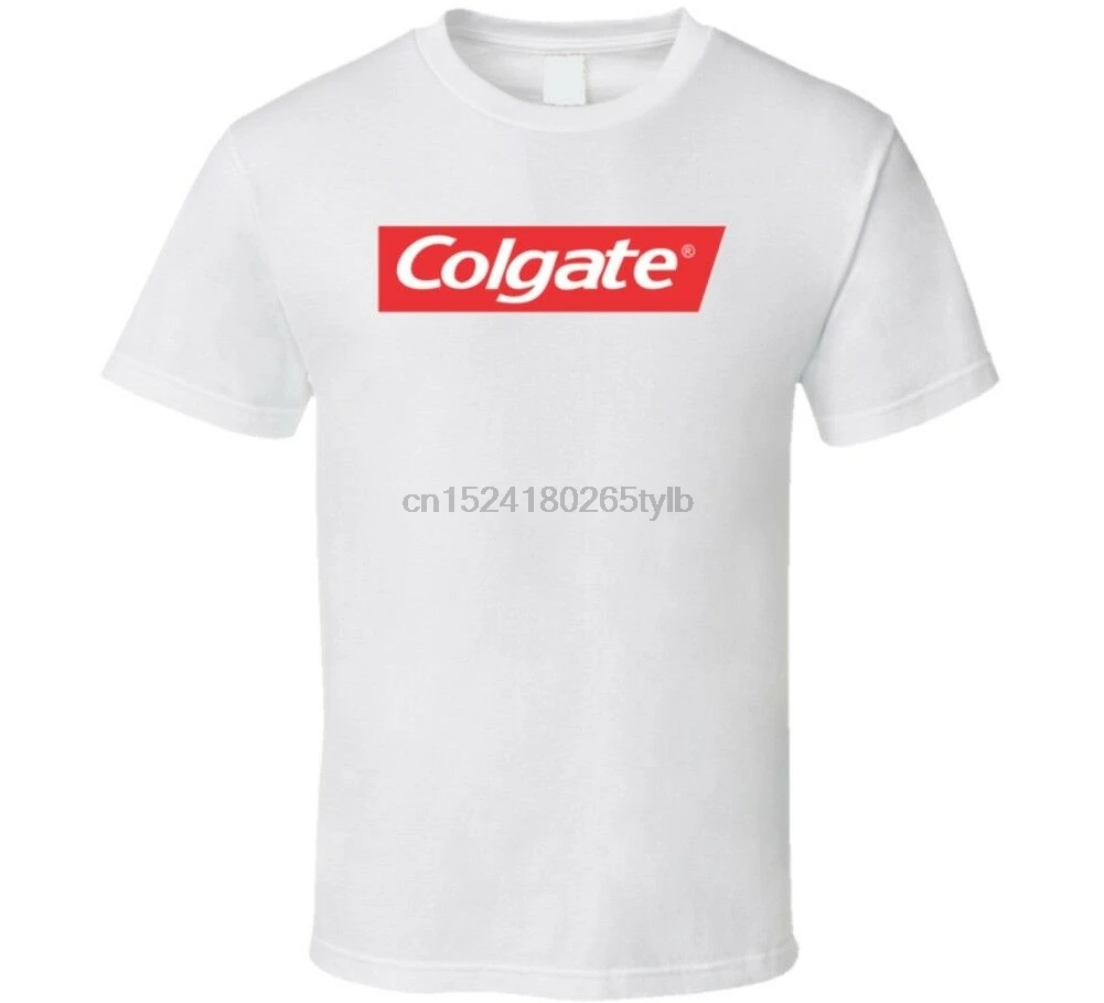 Colgate логотип зубная паста стоматолога уход за зубами футболка | Мужская одежда