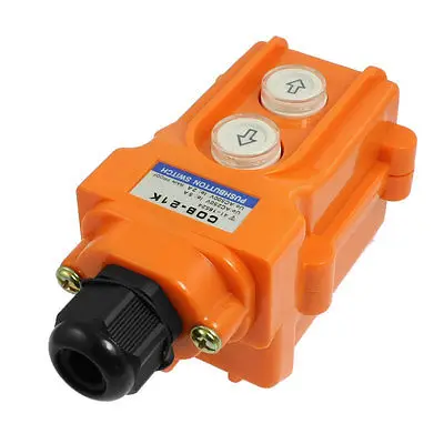 

AC 500V/2A AC 250V/5A Monmentary Hoist Pushbutton Switch Orange COB-21K