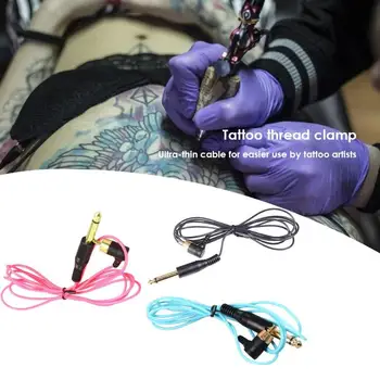 

90 Degree Right Angled Tattoo RCA Clip Cord with 1.8m Thin Silicone Cable Golden Plated RCA Connection Head Tattoo RCA Clip Cord
