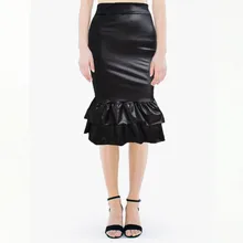 Новинка; сезон осень-зима; модные женские туфли Высокая талия юбка в виде хвоста русалки леди офисная одежда одноцветная бальная юбка Цвет по колено трубы юбки для женщин