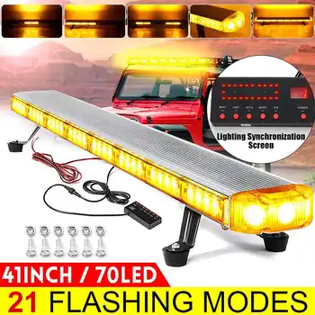 

41" 210W LED 12V 24V Truck Car Strobe Light Light Bar Led Bar Flashing Beacon Light Roof Emergency Warning Lamps 21 Modes
