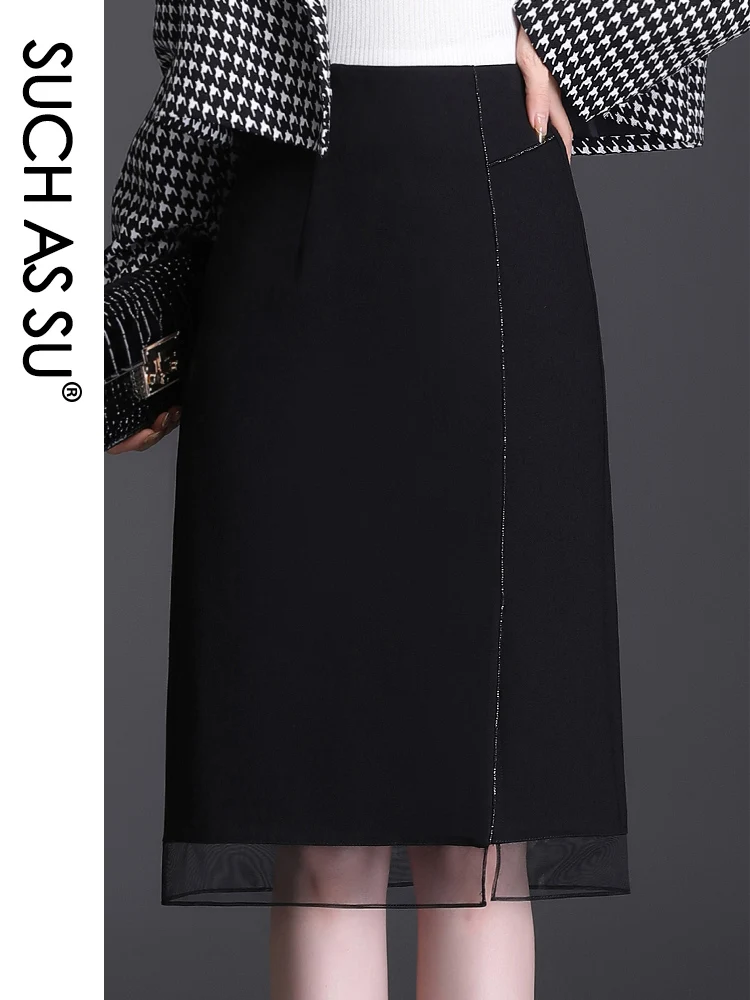 New Fall Winter 2021 Ladies High Quality Office Work Pencil Skirt High Waist Package Hip Skirts