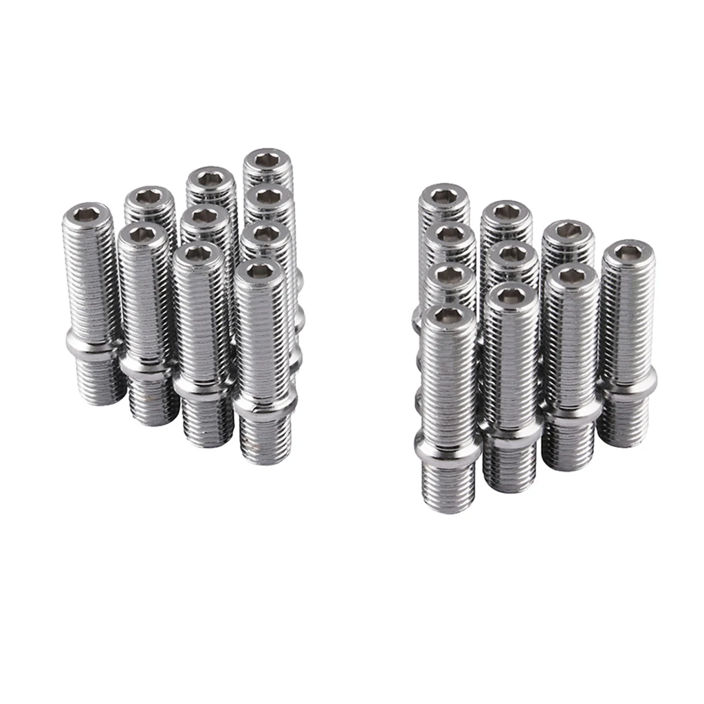 20pcs Silver Extended Wheel Stud Conversion M14*1.5-M12*1.5 5cm For BMW