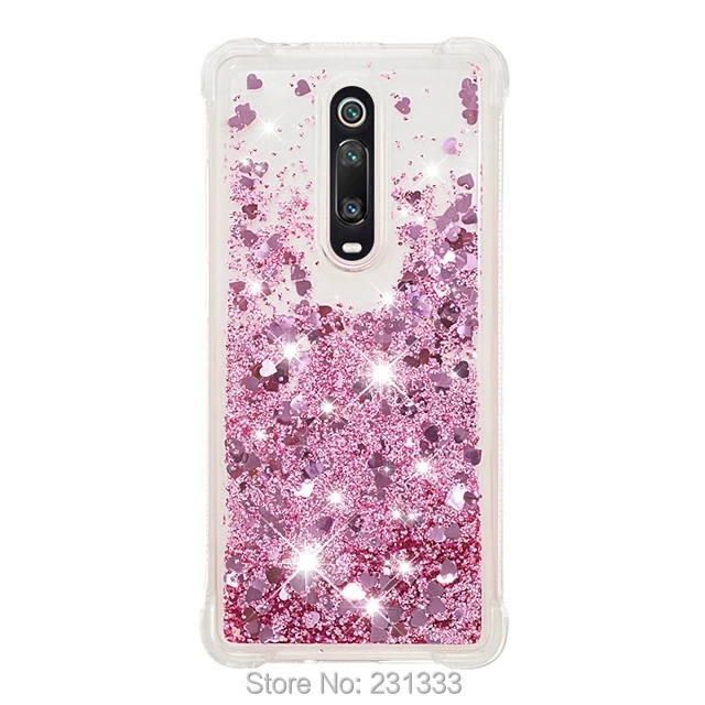 C-ку для Xiaomi Redmi K20 7A для huawei P20 Lite 3D жидкий сыпучий песок с блестками Мягкий ТПУ чехол Сердце покрытие кожи Мода 100 шт