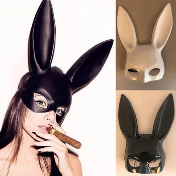 

Girl Halloween Masquerade Mask Adult Bunny Ear Mask Fancy Dress Ball Mask Bar Ktv Nightclub Festival Party Hairband Costume Mask