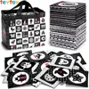 TEYTOY Black and White Soft Flash Cards, 26 Patterns Babies Visual Puzzle Early Educational Toys, Washable Fabric Baby Toys 1