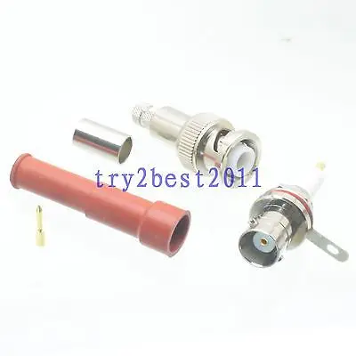 

DHL/EMS 10pcs Connector MHV 3000V BNC plug and jack pin crimp RG59 RG62 LMR200 Straight -C1