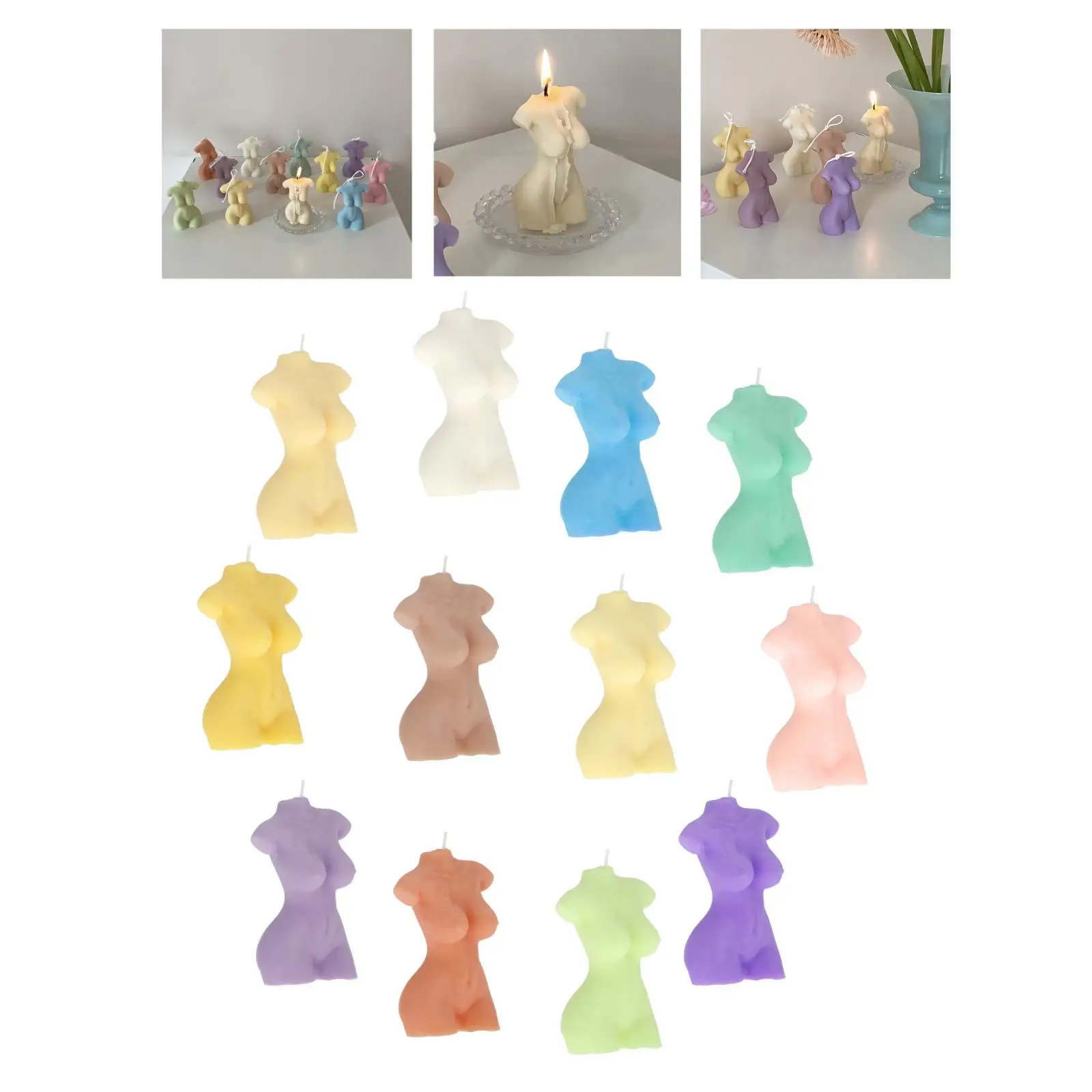 3D Female Naked Body Shape Torso Statue Wax Scented Candle Home Decor Crafts Wedding Bedroom Birthday Fragrance Photo Props
