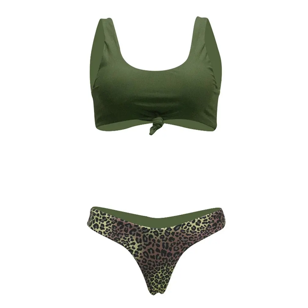 

Swimsuit Printed Bikini Leopard Dot Bikinii Green Ladies Split Swimsuit Sexy Bikini Swim Suit Bathing Suit