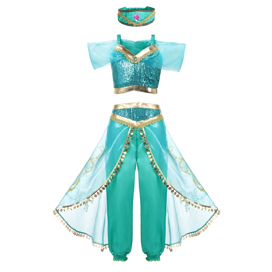 Jasmine Princess Costume Of Girls Aladdin The Magic Lamp Halloween