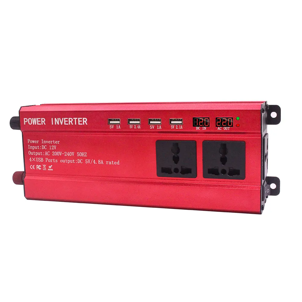 Vehemo DC24V к AC110V преобразователь инвертор Автомобильный Инвертор Трансформатор автомобильный инвертор 2200 Вт 4USB Инвертор адаптер