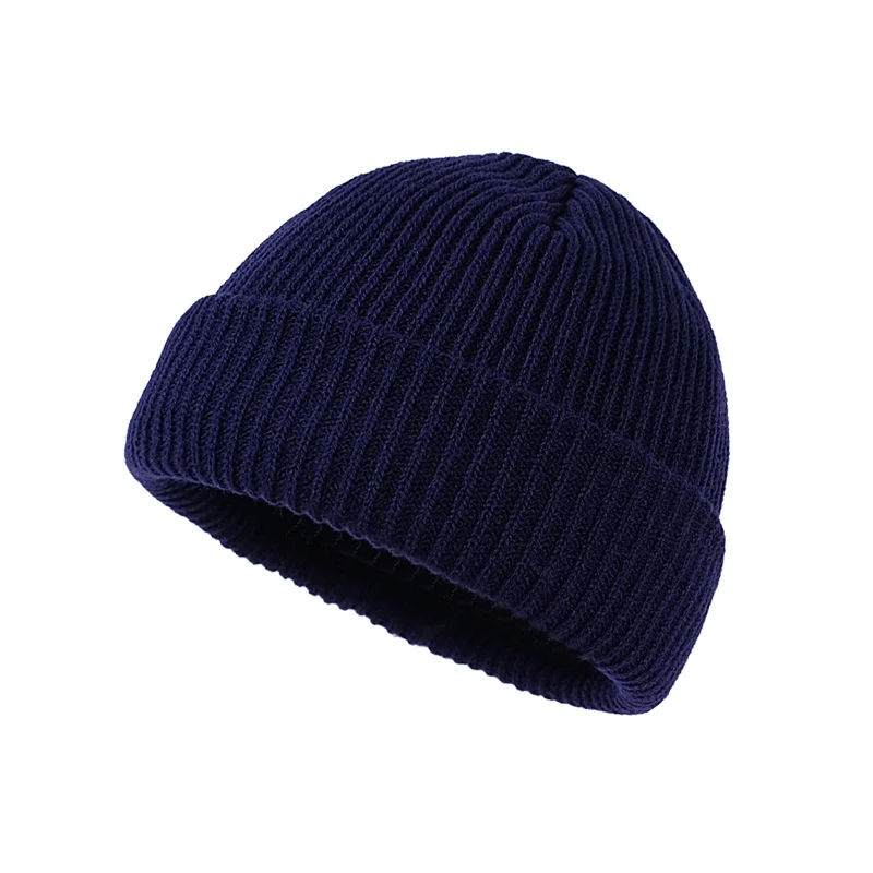 Men Fashion Knitted Hats Boy Skullcap Male Beanie Winter Retro Brimless Baggy Melon Cap Cuff Docker Fisherman Accessories fleece lined beanie