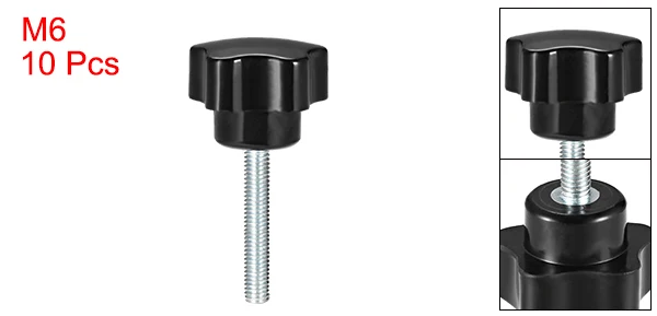 M6 x 30mm Uxcell 10 блоки из серии "Звездные войны", детские ручки M5/M6/M8/M10/M12 10/15/16/20/25/30/35/40/50 мм с наружной резьбой Сталь цинка серьги-гвоздики черный PP - Цвет: M6 x 30mm