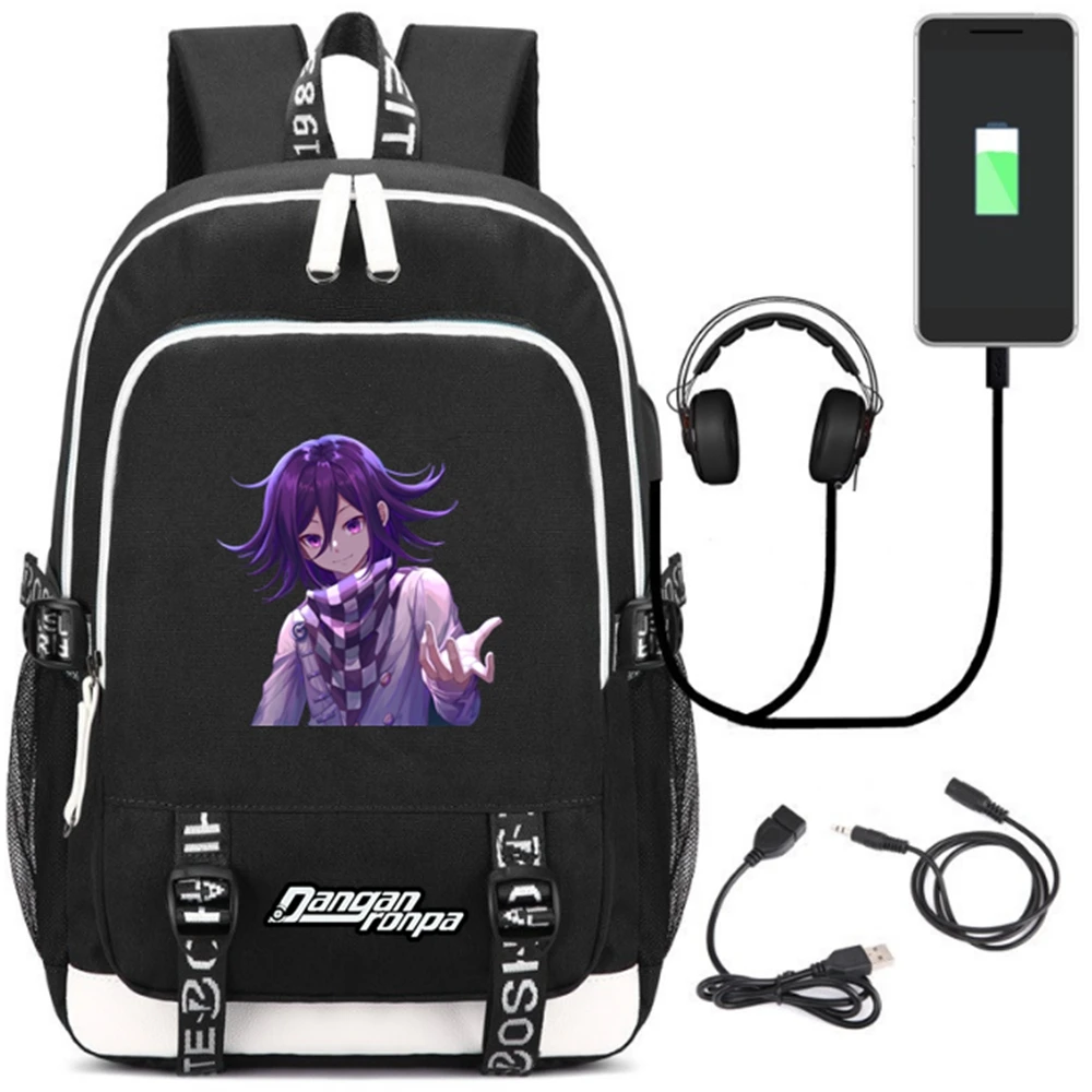 Рюкзак с рисунком медведя Danganronpa usb-порт рюкзак для наушников сумка подростка