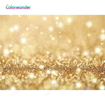

Fantasy Shiny Golden Sequins Wedding Birthday Baby Photo Background Photography Backdrop Photocall Photo Studio Vinyl Backdrops