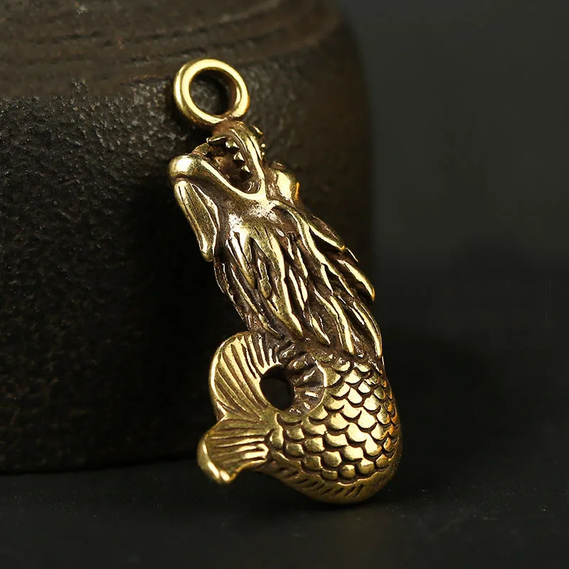 dragon fish pendant brass (6)