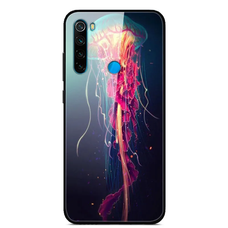 17 Для Xiaomi Redmi Note 8 чехол из закаленного стекла с печатным жестким чехлом для Xiaomi Redmi Note 8 Note8 чехол для Redmi Note 8 Pro Бампер - Цвет: 17