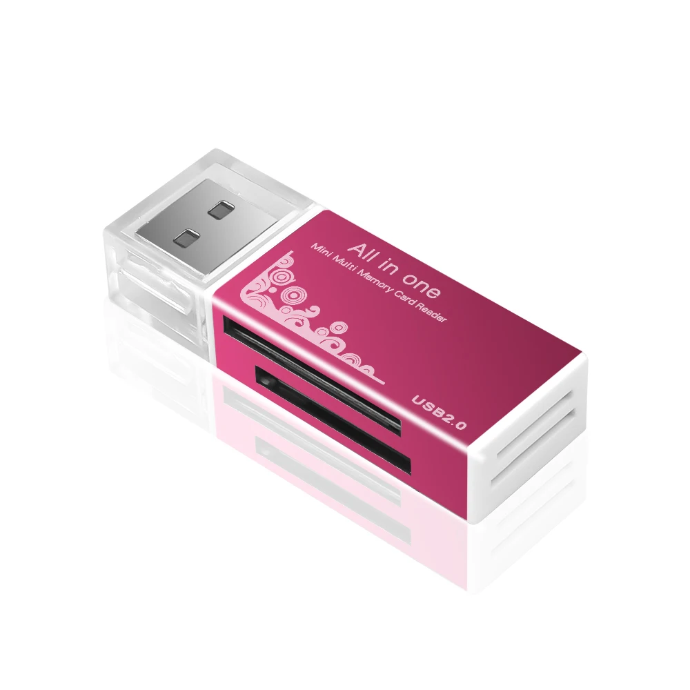 Red Kebidu все в 1 считыватель карт памяти USB 2,0 Multi SD/SDHC MMC/RS MMC TF/MicroSD MS/ms PRO/MS Duo M2 кардридер оптом TF - Цвет: Red