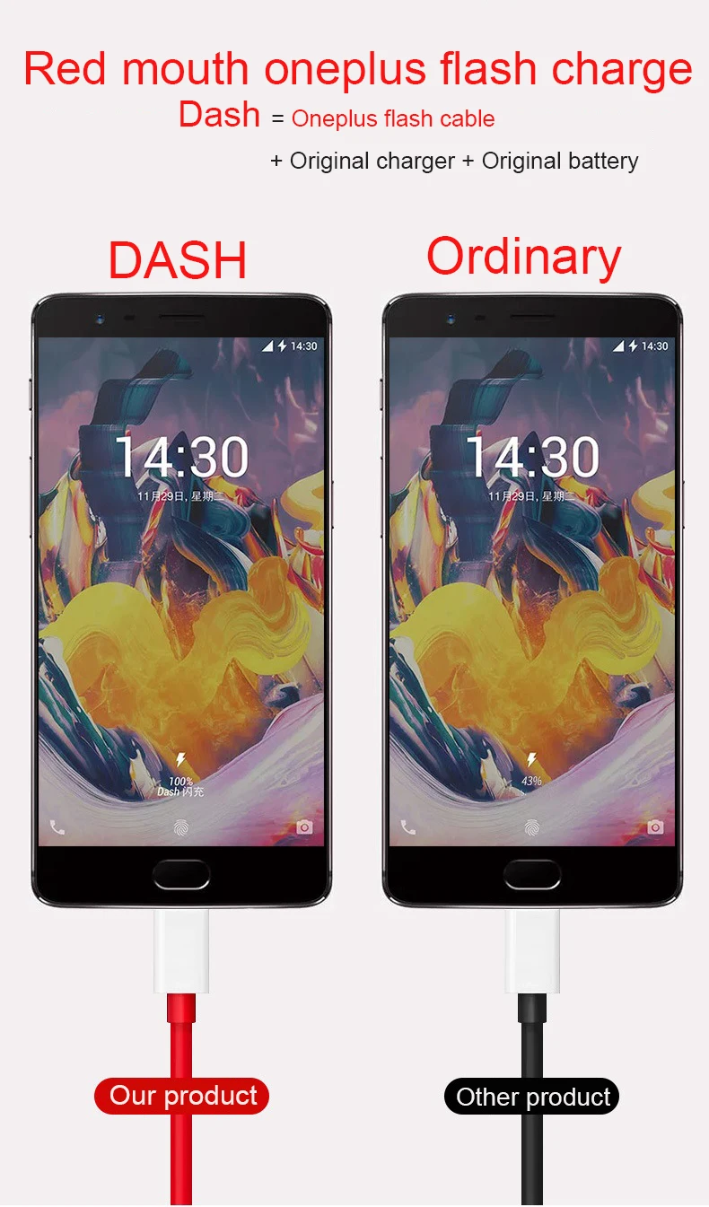 Оригинальный кабель для быстрой зарядки Oneplus 7 pro USB Type C передачи данных
