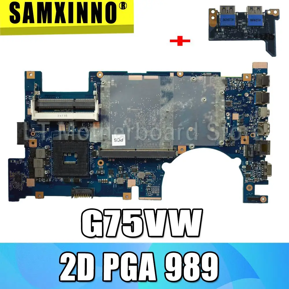Sturen Board + G75VW Moederbord 2D Connector Pga 989 Voor Asus G75VW Laptop Moederbord G75VW Moederbord G75VW Moederbord Test Ok Sturen Board + G75VW Moederbord 2D Connector Pga 989 Voor Asus G75VW Laptop Moederbord G75VW Moederbord G75VW Moederbord Test Ok