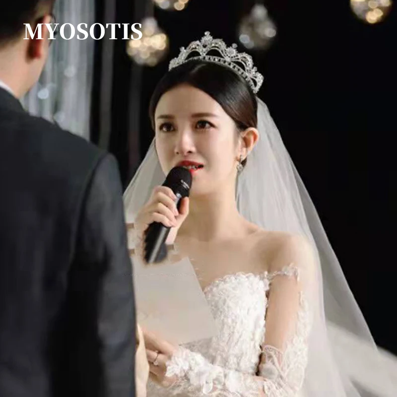 Bridal Crowns Princess Headband Crystal Bride Tiaras Designer Wedding Hair Jewelry Queen Diadem Headpieces Women Headwear