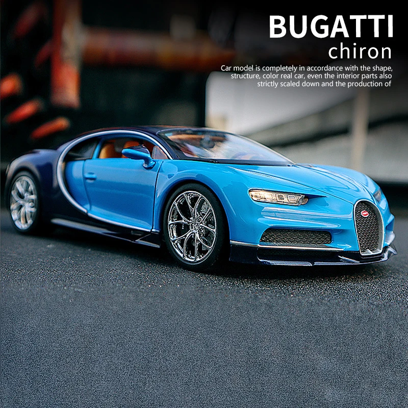 WELLY 1:24 Bugatti Veyron Chiron Supercar Alloy Car Model Diecasts