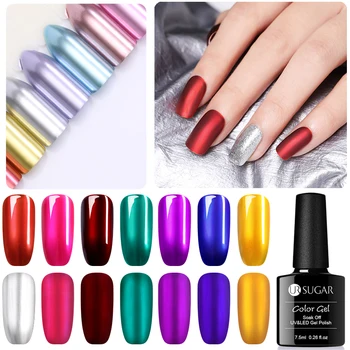 

UR SUGAR Gel Matte Nail Polish Metallic Color Hybrid Varnish Nail Art Semi Permanent UV Gel Varnish Soak Off Matte Top Coat