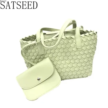 

Bucket and Mother-in-the-middle Bag 2020shopper Bag Vegetable Basket Bag Three-piece Hand-woven Handbag Women Messenger Bags