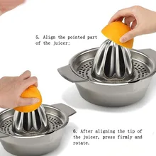 Мини-соковыжималка для цитрусовых, апельсина, лимона из нержавеющей стали, ручная прессовка, сырой сок для здорового образа жизни для детей