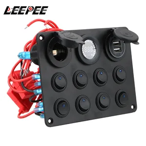 Image 1 - LEEPEE Dual USB Charger 8 Gang Circuit Breaker Toggle Switch Panel For Car Truck ATV UTV Caravan 12 24V Car Push Button Switch