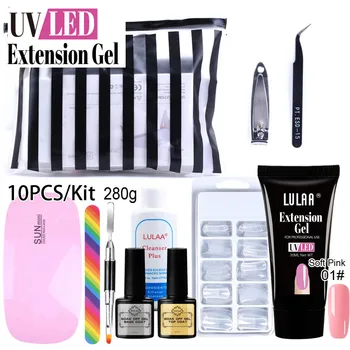 

Nail Quick UV Extension Glue Bottom Poly Uv Gel Nail Builder Builder Extension Kit LED Lamp Nail Gel Polish Set 15ml