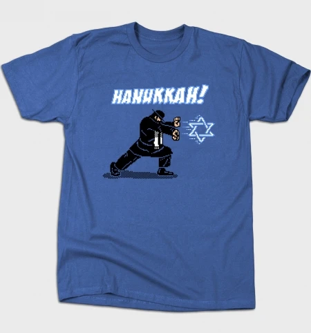 Мужская футболка с принтом хлопковая Футболка Hanukkah! Женская круглым вырезом и