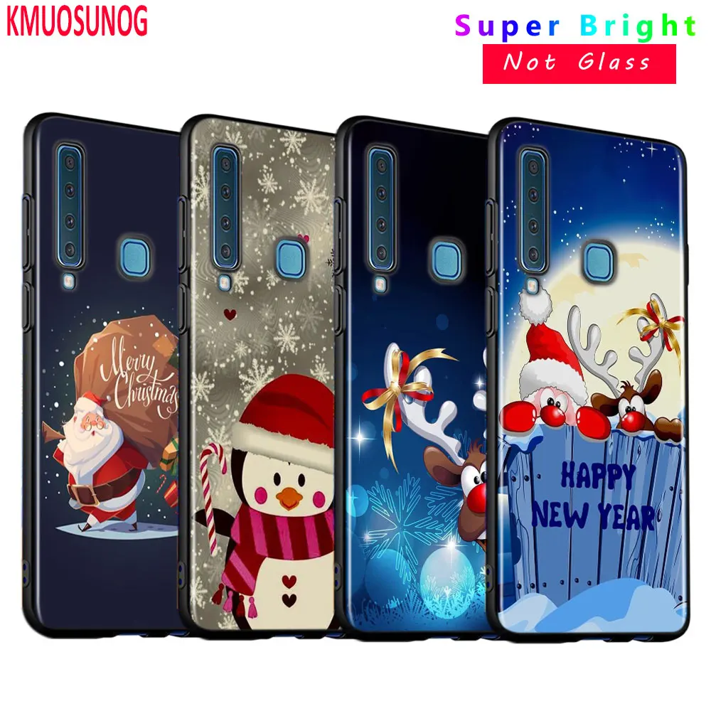

Black Silicone Cover Merry Christmas for Samsung Galaxy A9 A7 2018 A8 A6 Plus A5 A3 Star 2017 2016 Phone Case