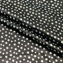 Метр Черный Белый Звезды атласная ткань текстильная подкладка