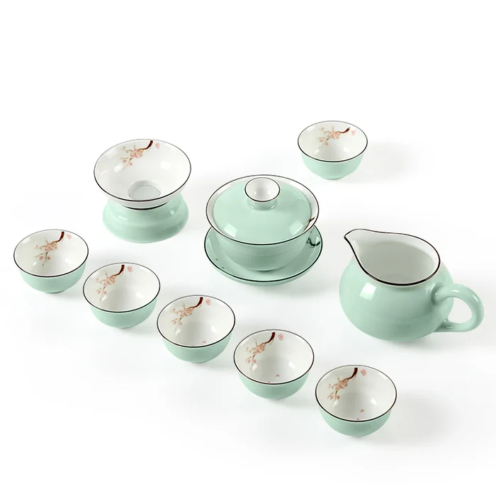 Celadon изысканный керамический чайный сервиз чайники фарфорная чашка для чая Китайский кунг-фу чайный сервиз, кружка для вина Путешествия Портативный чайный сервиз лучшие подарки - Цвет: As shown