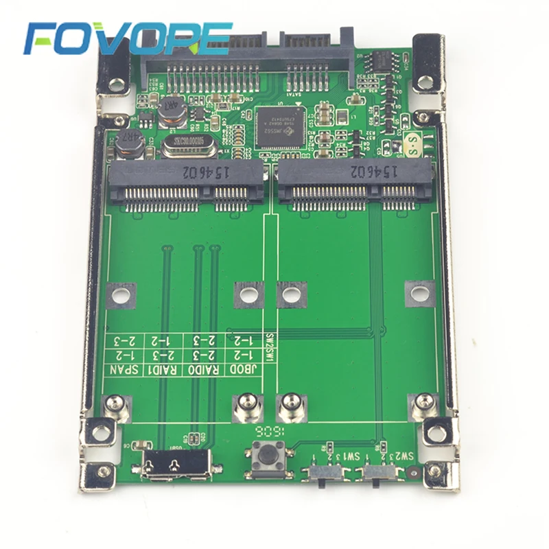 2 5 &quotSATA III к двойному мини SATA USB 3 0 mSATA SSD Raid контроллер конвертер карт с