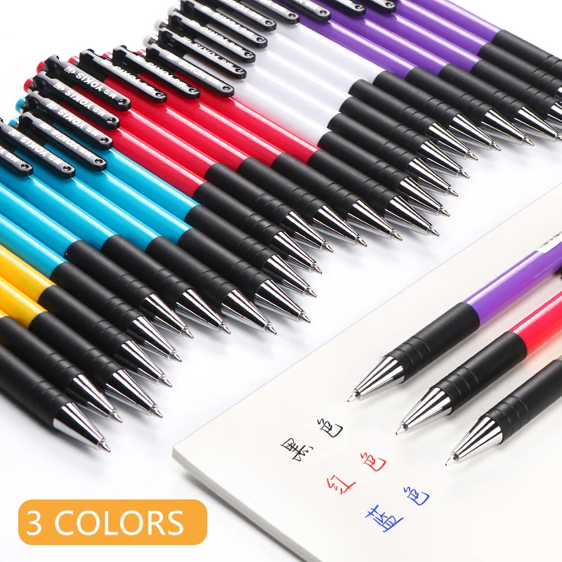 10/20/30/40pcs M&G Colorful Retractable Ballpoint Pen 0.7mm blue black red Ball Point Pen Pens for school office supplies