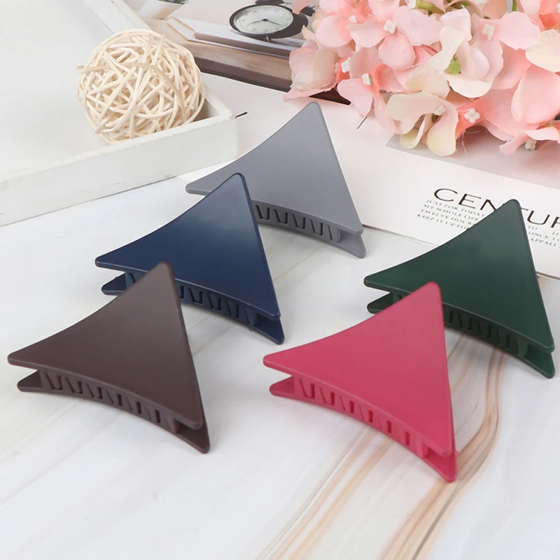 New Girls Triangle Hair Claws Acrylic Hair Clips Barrette Crab Clamp Scrub Hairpins Claw Headwear Hair Accessories