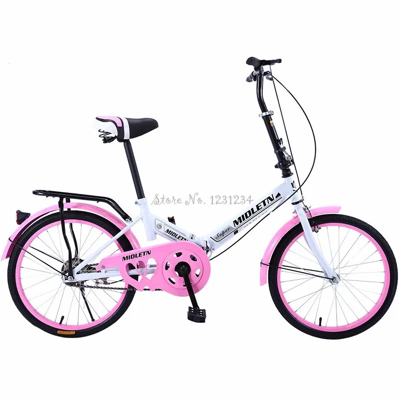 14-inch Foldable Ultra-lightweight Kids Bike Children Variable Speed Dual Brake Folding Bicycle for Student