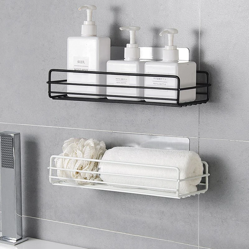

Thours Bathroom Shelves Wall-Mounted Toilets Free Of Perforated Storage Toilet Hanging Basket Household Washing Table Shelves